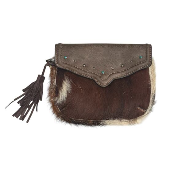 Tony Lama Handbags - NWT! Tony Lama Western Brindle Brown Cowhide Hair Wristlet Purse